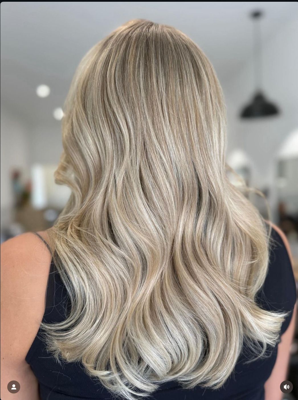 Long bright blonde highlights